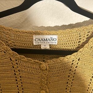 CAAMANO HAND KNIT Peruvian Cardigan Sweater Size M
